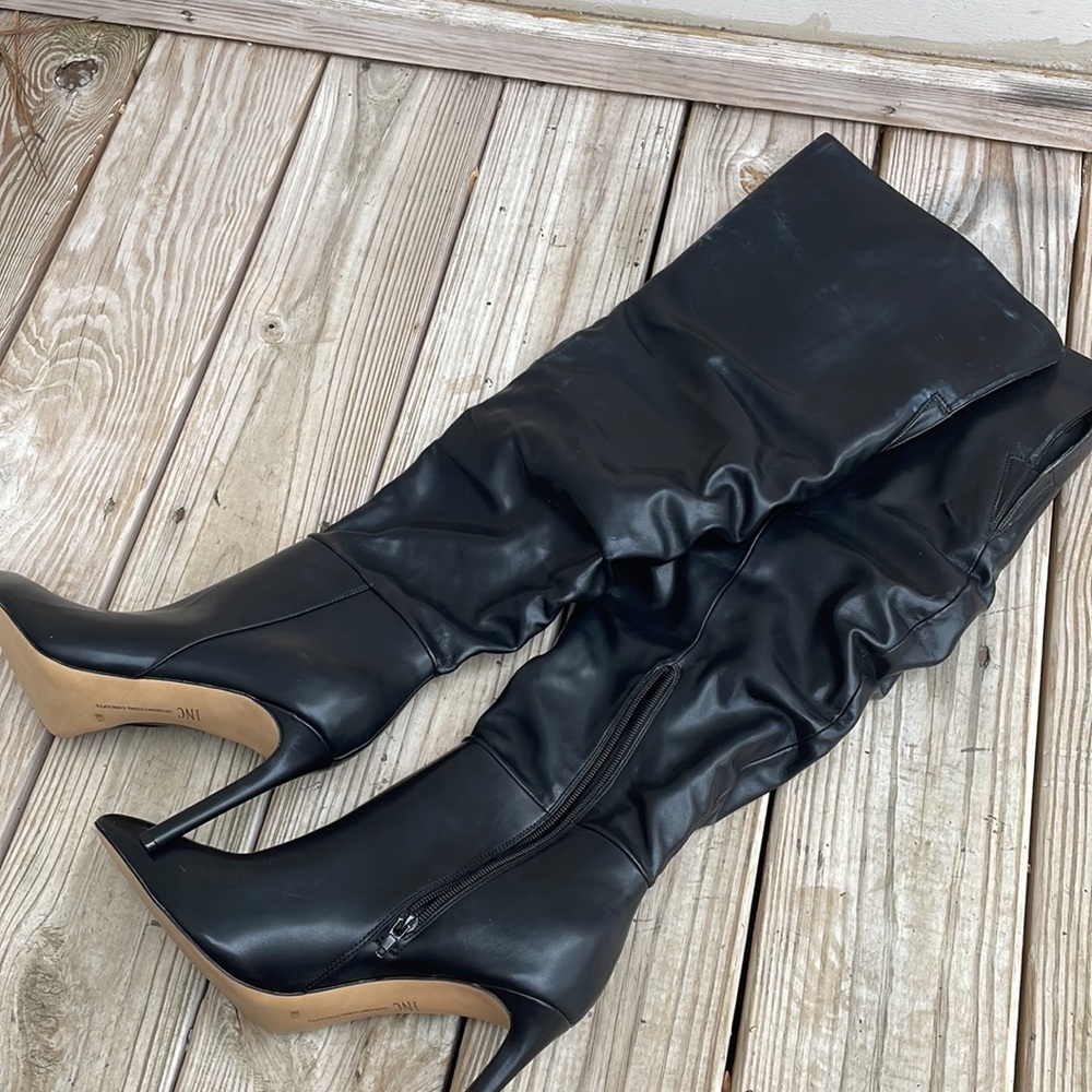 NWOT- I.N.C "Iyonna" Over-The-Knee Black Slouch Boots Size 11 - Picture 4 of 15